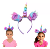 Unicornio Diadema Accesorio Colores Arco Iris Metalizado Fiesta Halloween